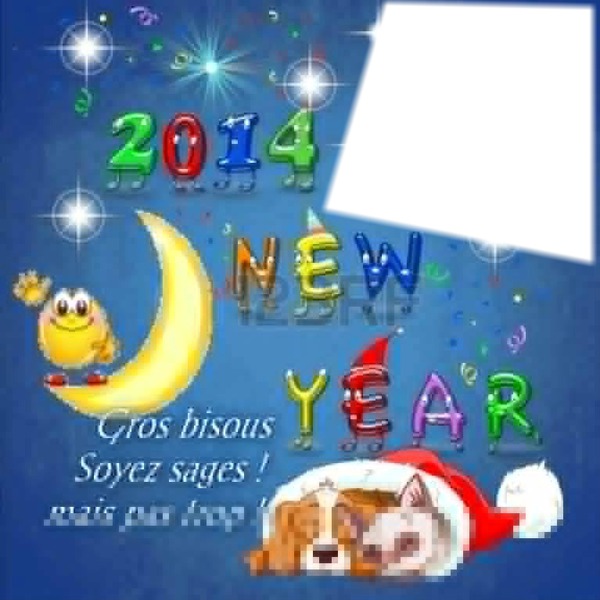 happy new year 2014 Photo frame effect