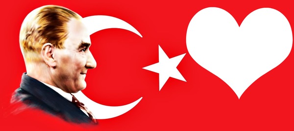 Atatürk ve Türk bayrağı Fotomontaż