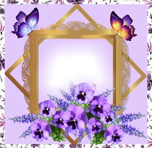 Cc marcos,flores y mariposas Valokuvamontaasi