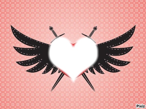 Coeur avec des ailes フォトモンタージュ