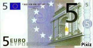 billet de 5 euros Fotomontage