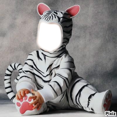 bébé tigre blanc フォトモンタージュ