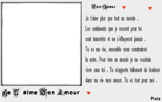 je t'aime mon amour Fotoğraf editörü