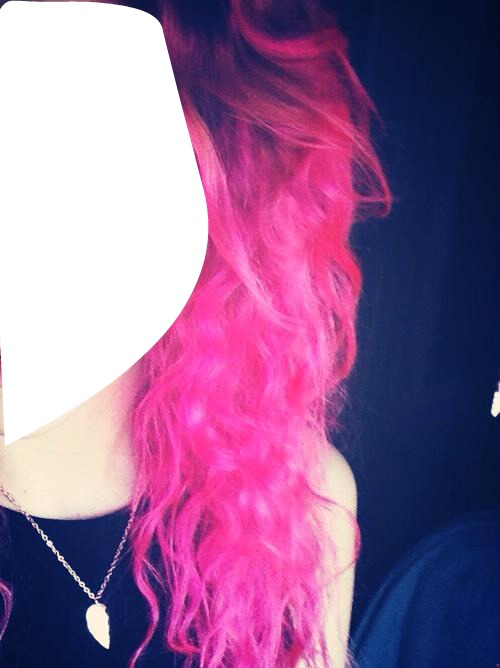 Moi avk les cheveux rose Fotomontaż