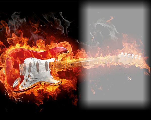 brennende gitarre Photo frame effect