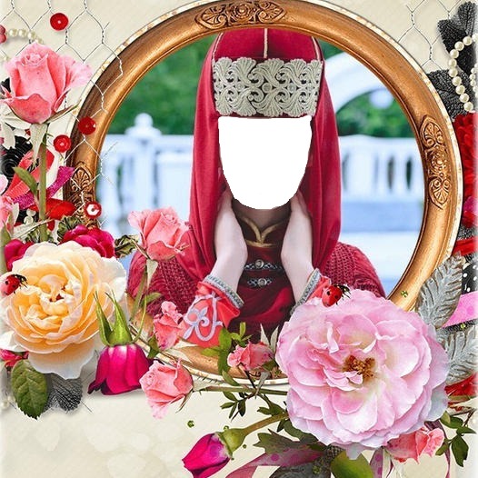 renewilly foto oval con rosa Montaje fotografico