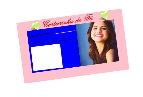 Selena Gomez carteirinha de fã Fotomontasje