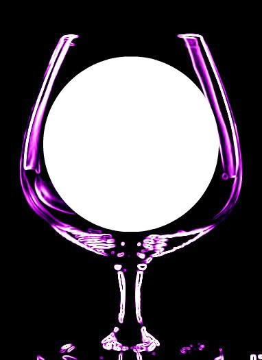 purple glow wine glass Montaje fotografico