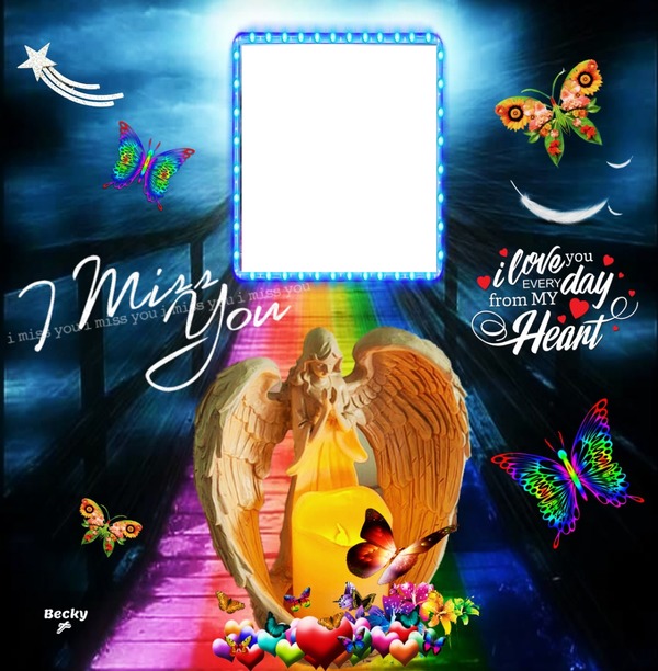 i love u every day from my heart Photo frame effect
