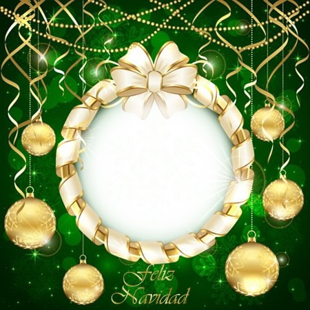 Cc esferas de navidad doradas Photo frame effect