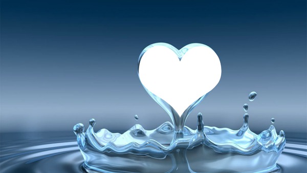 corazon de agua Photo frame effect