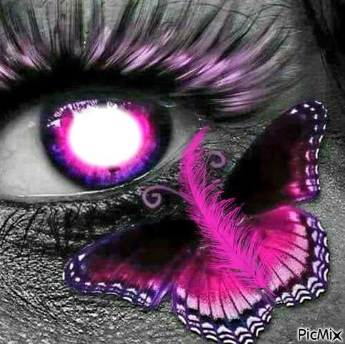 feather butterfly eye Photomontage