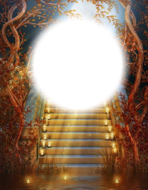 Escalier-lune-lampions Фотомонтажа
