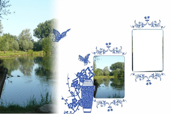 nature bleue Photo frame effect