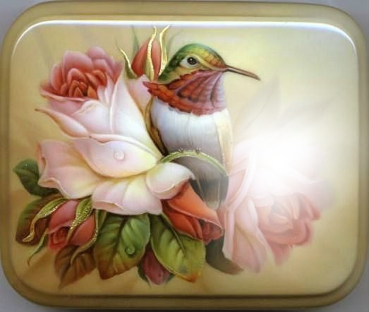 hummingbird and a rose Photo frame effect