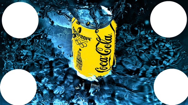 yellow coke can Montage photo