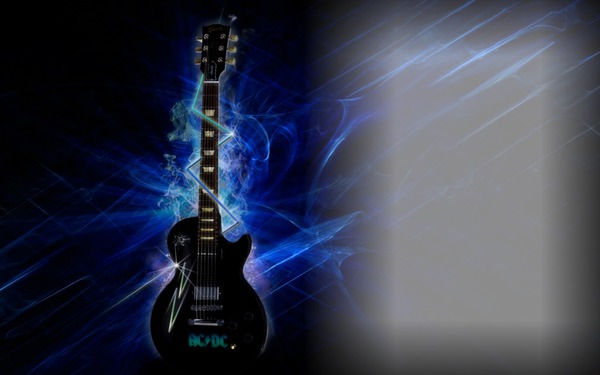 blaue gitarre Photo frame effect