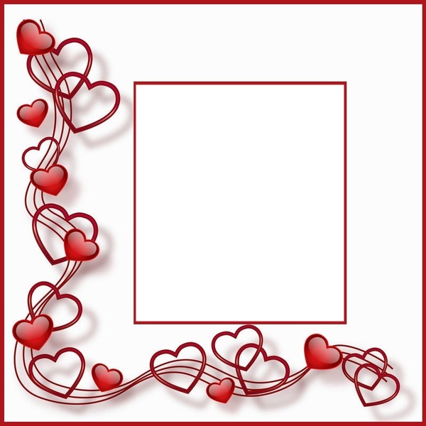 marco y corazones rojos. Fotoğraf editörü