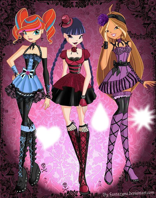 winx club bloom,musa,flora (elif yapım) Fotomontažas