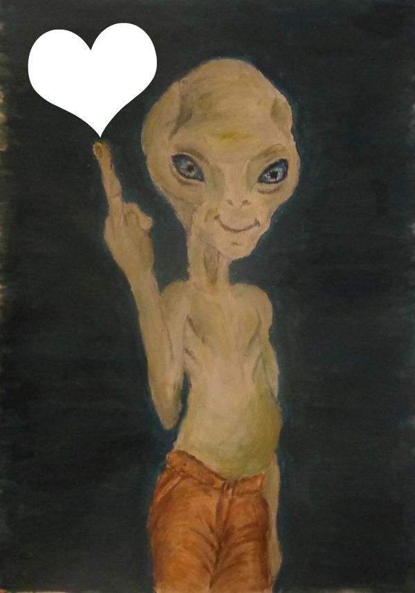 l'alien Paul peint par Gino GIBILARO Valokuvamontaasi