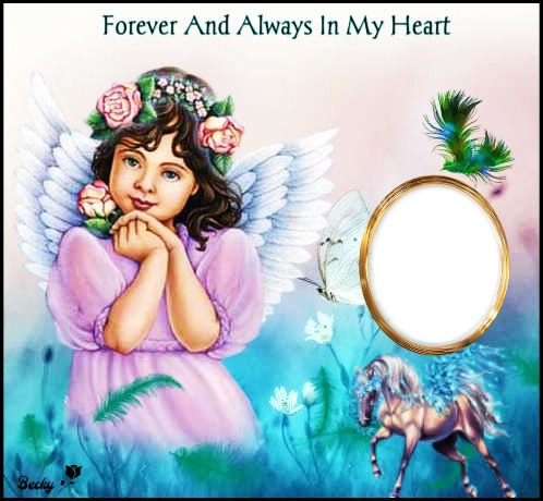 forever & always in my heart Photo frame effect