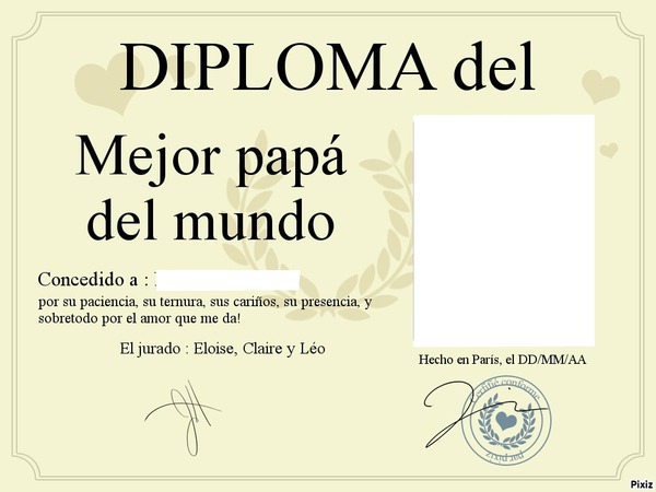 diploma para papa Fotomontagem