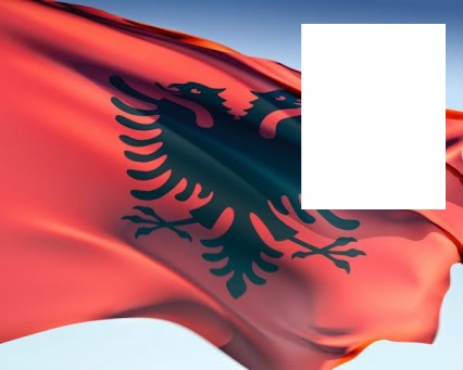 Albania flag フォトモンタージュ