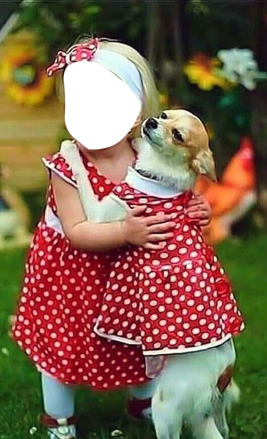 renewilly niña con perro Fotomontaža