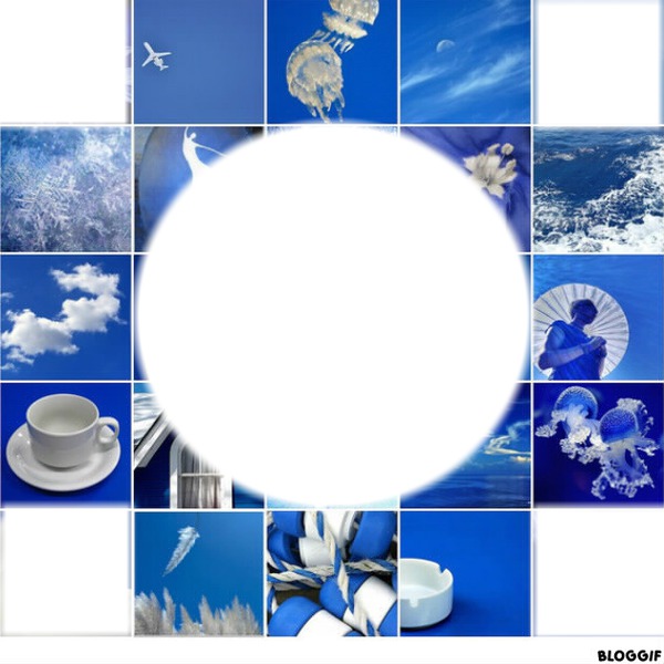 carré bleu Photomontage