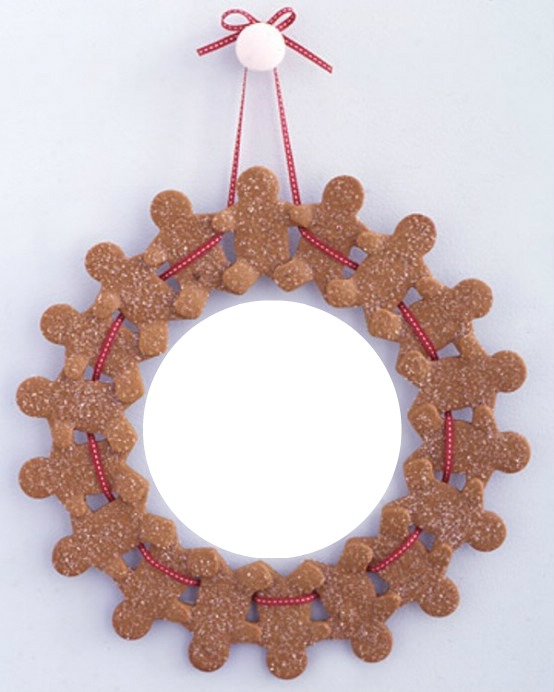 Gingerbread wreath Photo frame effect