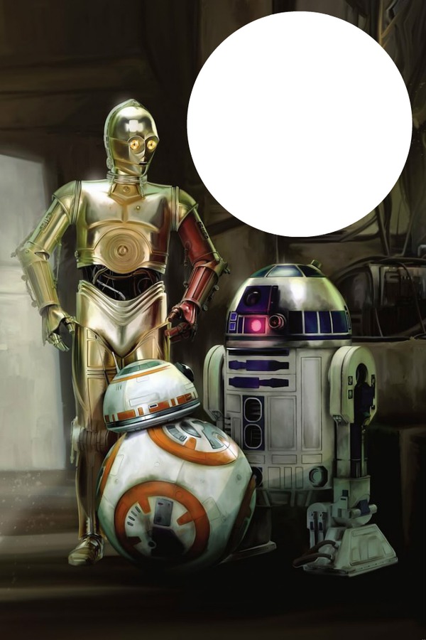 Star wars, BB8, R2D2, C3PO Fotomontaggio