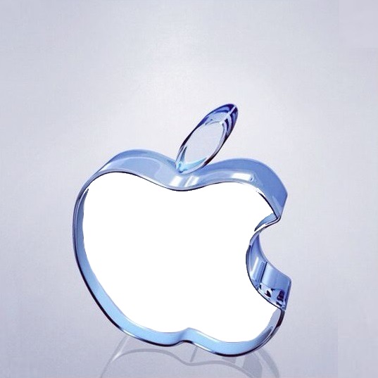 apple azul. Fotomontagem