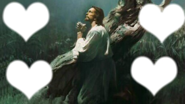 jesus praying Photo frame effect
