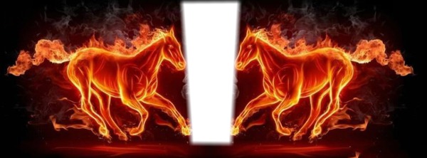 caballos de fuego Photo frame effect