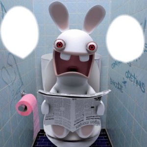 lapin cretin au toilettes Fotomontaža