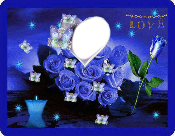 Love blues flowers Fotomontaż