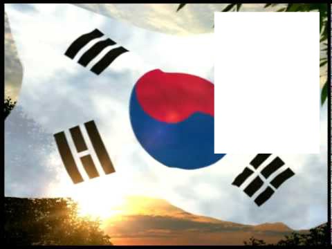 Korea flag flying Fotomontaż