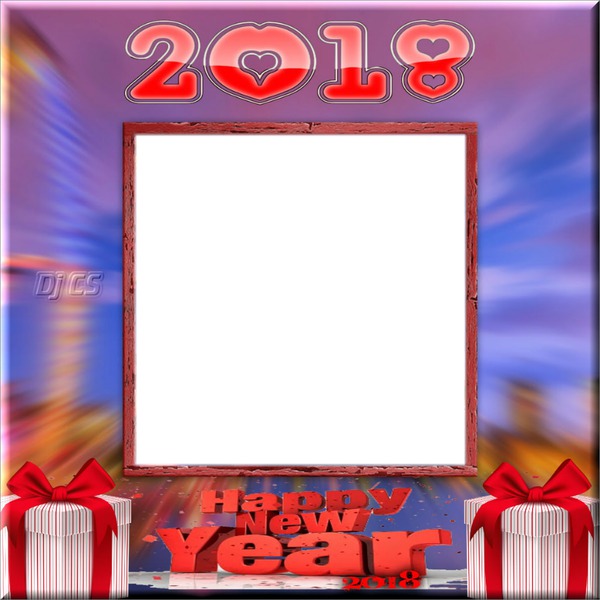Dj CS 2018 Happy New Year Red Photo frame effect