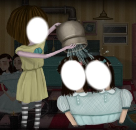 Fran Bow and Clara and Mia Photo frame effect