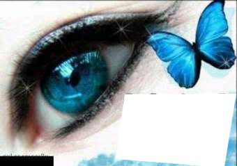 mariposa azul Fotómontázs