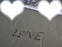love in beach or pelngi Photo frame effect