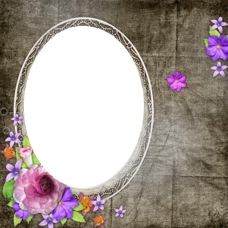 OVAL CON FLORES Photo frame effect