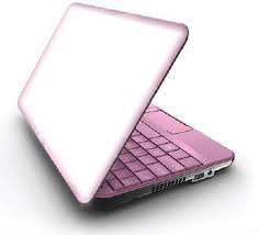 Laptop Rosa Fotomontaggio