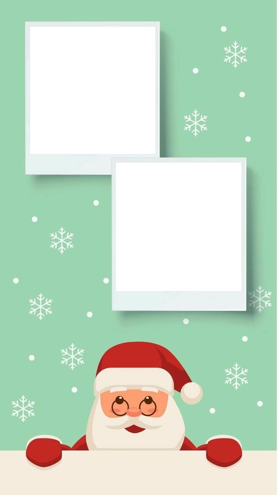 marco navideño, Noel, collage 2 fotos. Fotomontage