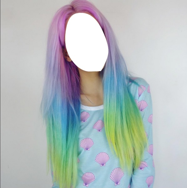 cabelo colorido Fotomontaža