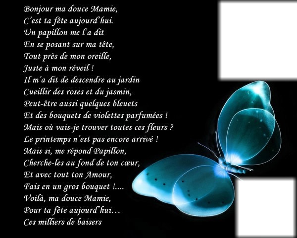 poeme pour ma mamie Fotomontaggio