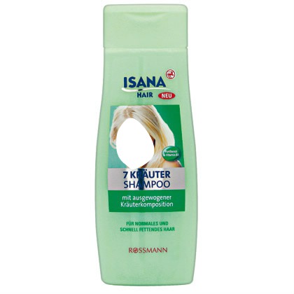 Isana Green Shampoo Photomontage