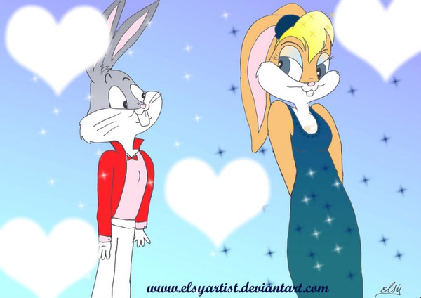 Lola Bunny end Bugs Bunny I Love You Fotómontázs