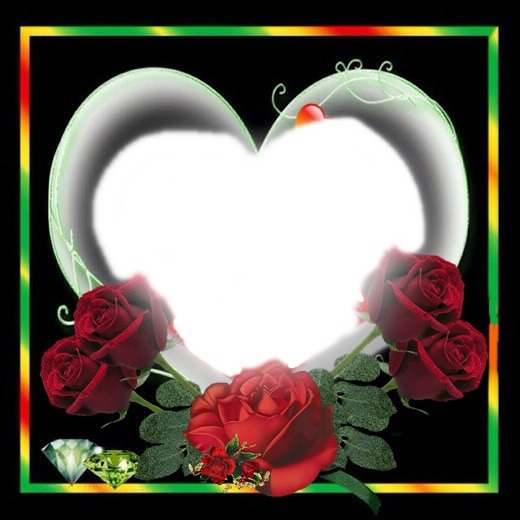 Cc corazon con rosas Photo frame effect