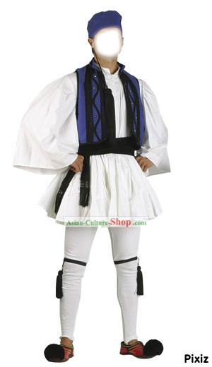 grec en costume traditionnel Photo frame effect